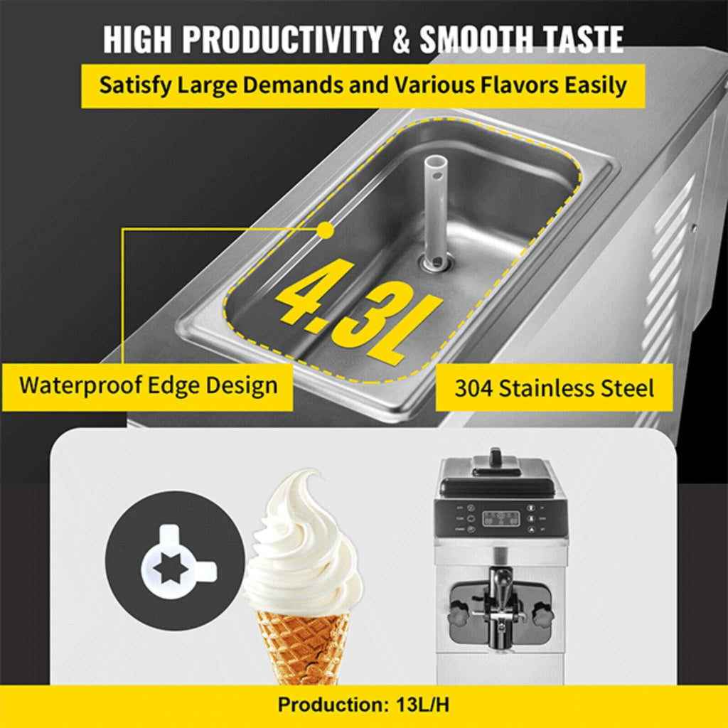Commercial Single Flavor Soft Serve Ice Cream Machine Maker, 13L/H (SAK84035) - Saksby Wholesale - Material View