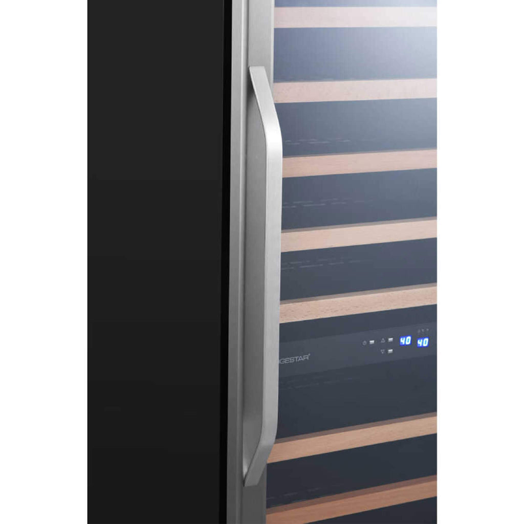 EDGESTAR 141 Bottle Capacity Freestanding Dual Zone Wine Cooler With Interior Lighting, 24" (SAK49245)-SAKSBY