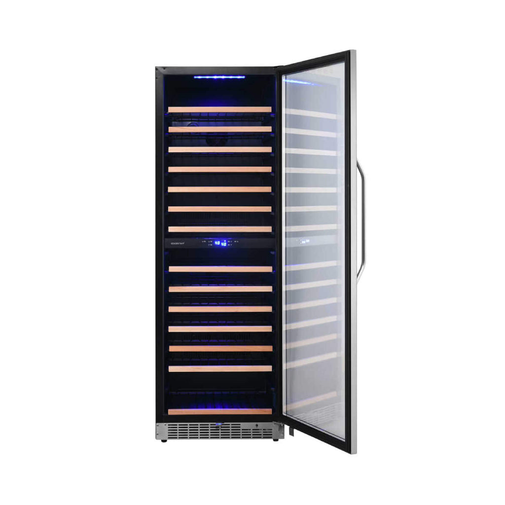 EDGESTAR 141 Bottle Capacity Freestanding Dual Zone Wine Cooler With Interior Lighting, 24" (SAK49245)-SAKSBY