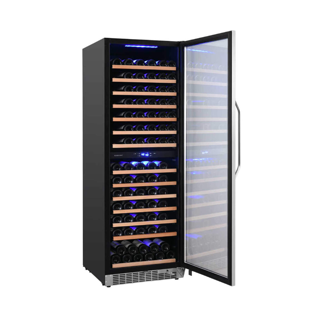 EDGESTAR 141 Bottle Capacity Freestanding Dual Zone Wine Cooler With Interior Lighting, 24" (SAK49245)-SAKSBY