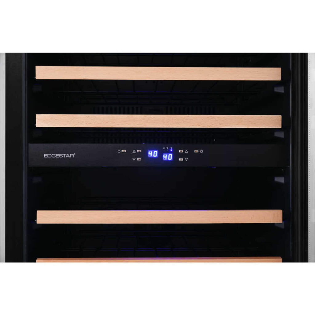 EDGESTAR 141 Bottle Capacity Freestanding Dual Zone Wine Cooler With Interior Lighting, 24" (SAK49245)-SAKSBY