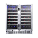 EDGESTAR 30" Wide 56 Bottle Capacity Built In French Door Wine Cooler With Door Locks (SAK56381)-SAKSBY