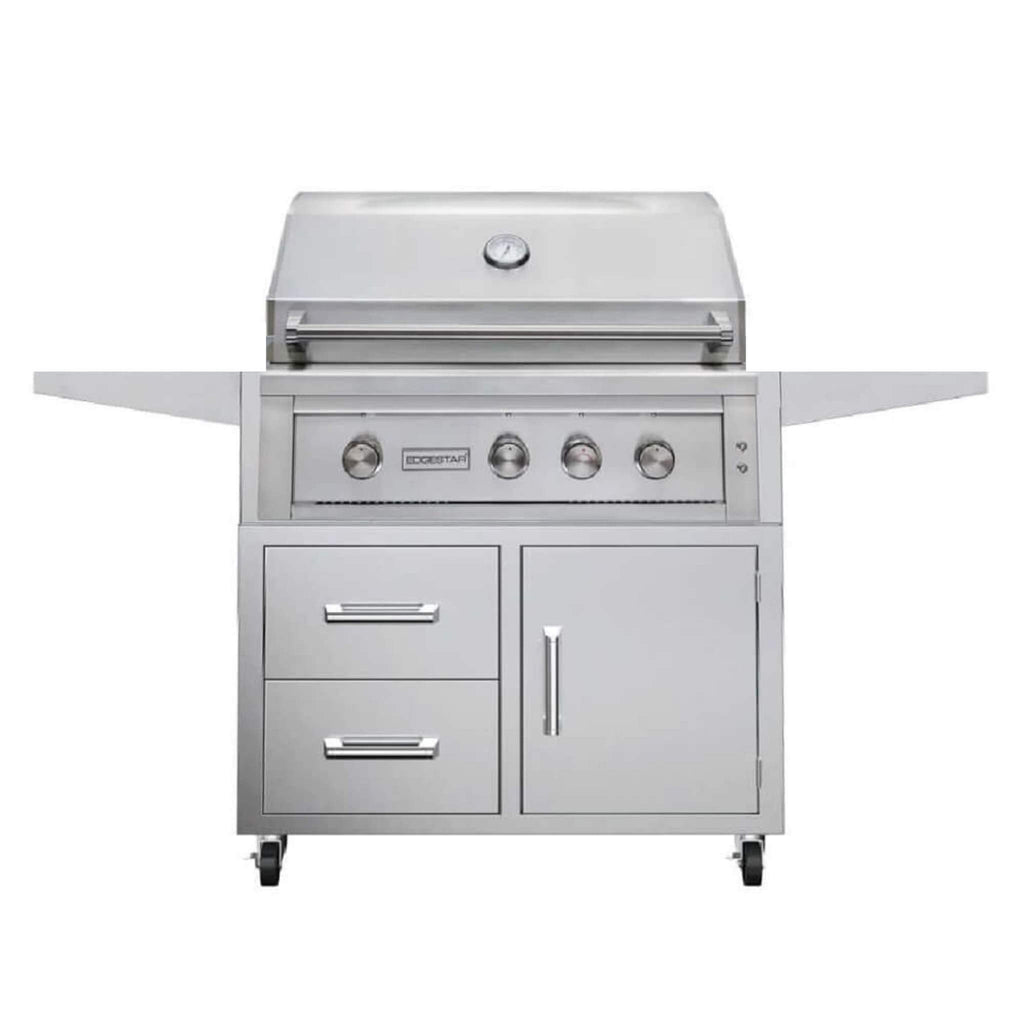 EDGESTAR 89000 BTU 36" Liquid Propane Freestanding LED Lighting Grill Cart With Rotisserie (SAK85914)-SAKSBY