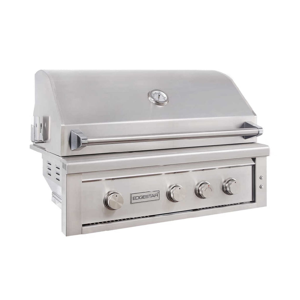 EDGESTAR 89000 BTU 36" Natural Gas Freestanding Lighting Knobs Grill Cart With Rotisserie (SAK12573)-SAKSBY