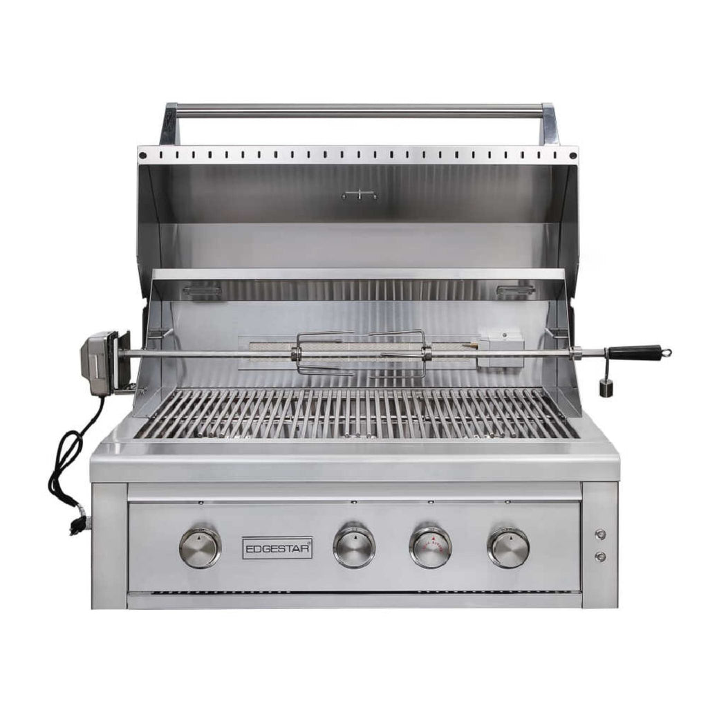 EDGESTAR 89000 BTU 36" Natural Gas Freestanding Lighting Knobs Grill Cart With Rotisserie (SAK12573)-SAKSBY