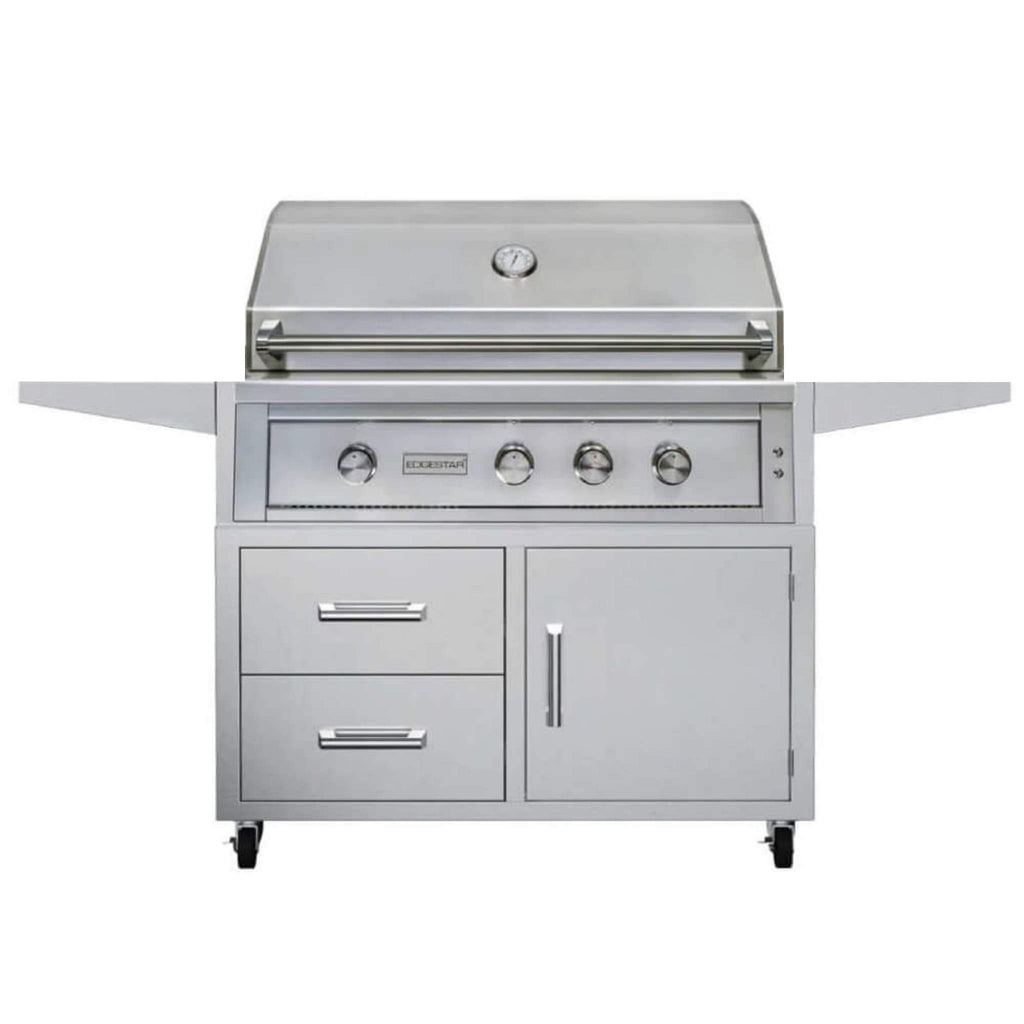 EDGESTAR 89000 BTU 36" Natural Gas Freestanding Lighting Knobs Grill Cart With Rotisserie (SAK12573)-SAKSBY