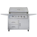 EDGESTAR 89000 BTU 36" Natural Gas Freestanding Lighting Knobs Grill Cart With Rotisserie (SAK12573)-SAKSBY