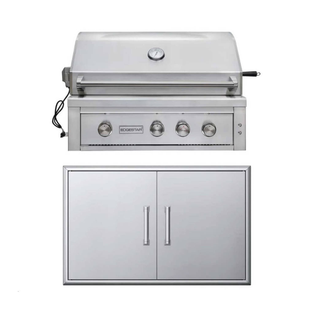 EDGESTAR 89000 BTU 36" Wide Natural Gas Built-In Grill With Insulated Jacket And Double Access Doors (SAK31258)-SAKSBY