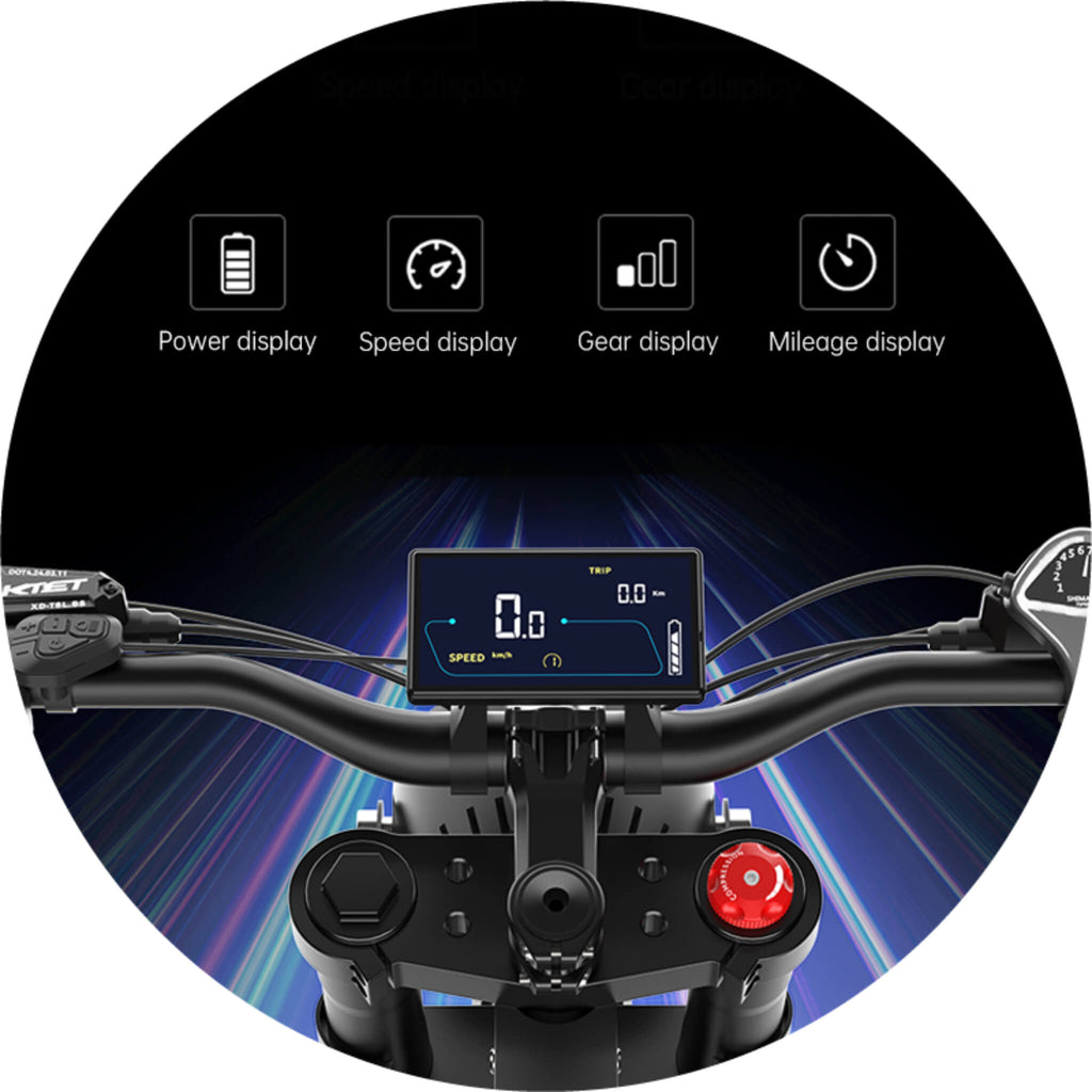 EKX X21 ADULTS 2000W 48V/35AH Electric Mountain Off-Road Dirt Bike (SAK92745) SAKSBY - LCD Display View