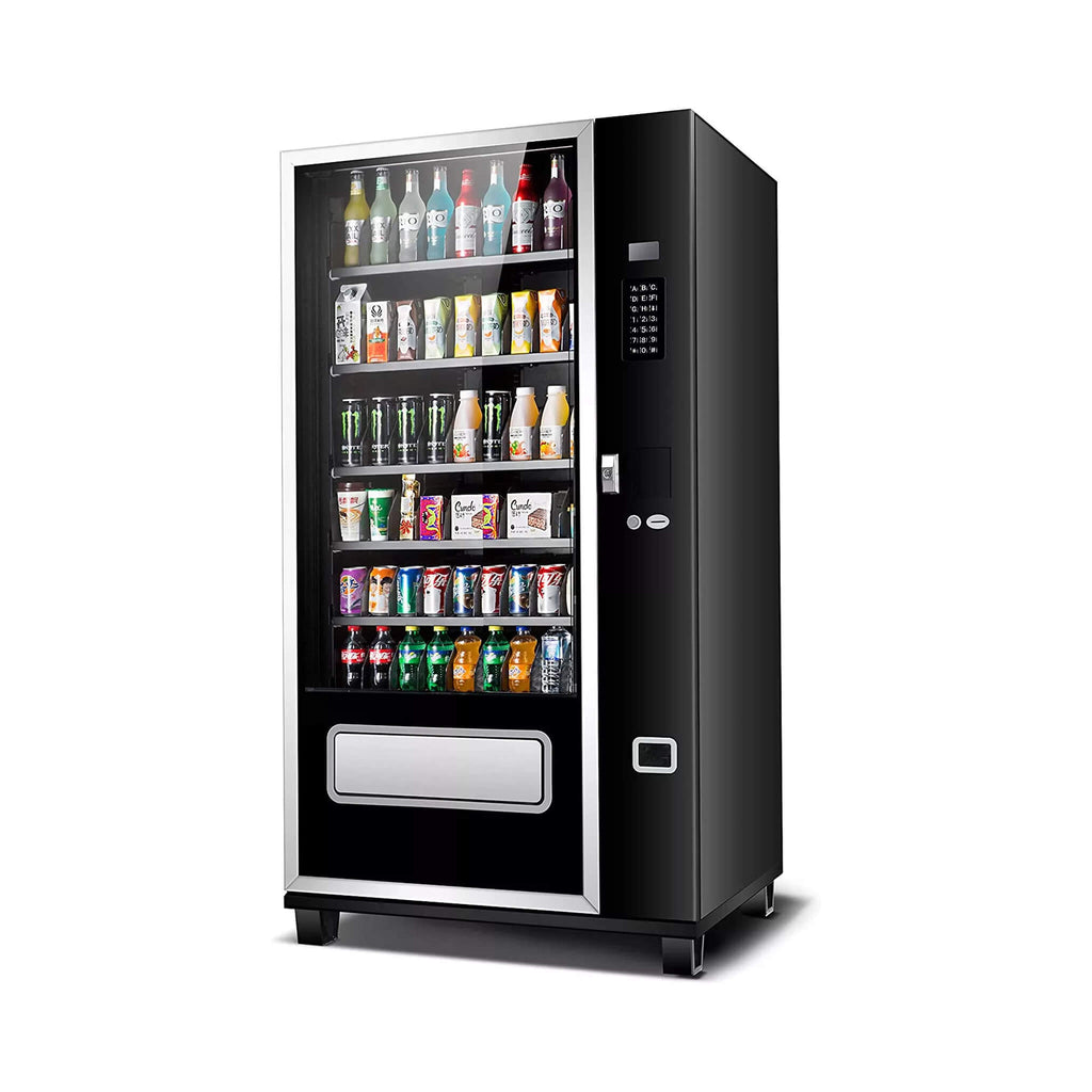 EPX 6ft Snacks And Drinks Combo Vending Machine With Dual Zone Refrigeration And Bill Acceptor SAK47539 Saksby - Front Left View