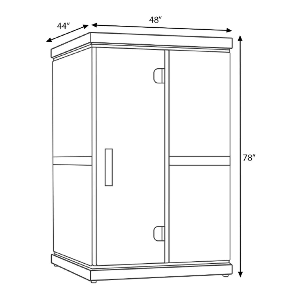 FINNMARK 2-Person Full-Spectrum Home Infrared Sauna With Built In LCD Touchscreen Controller (SAK94731) - SAKSBY Dimensions View