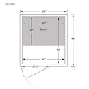 FINNMARK 2-Person Full-Spectrum Home Infrared Sauna With Built In LCD Touchscreen Controller (SAK94731) - SAKSBY Top Dimensions View
