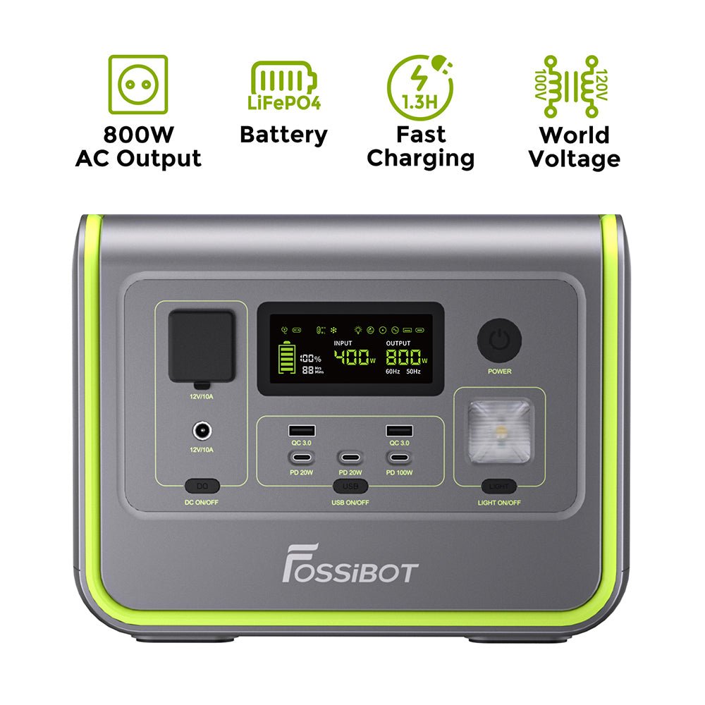 FOSSiBOT F800 Portable Fast Charging Power Station With 8 Device Outputs (SAK58462) - SAKSBY.com - Portable Power Stations - SAKSBY.com