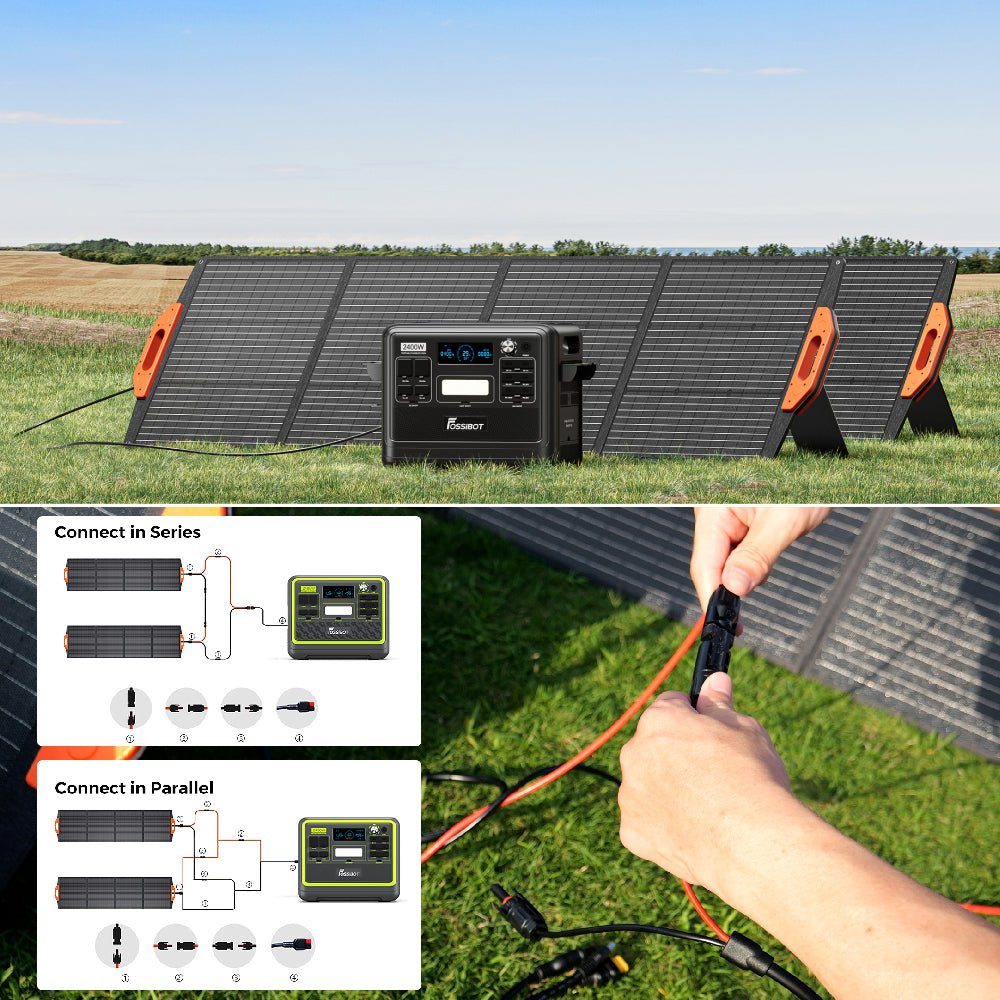 FOSSiBOT SP200 Light Weight Foldable Waterproof Solar Panel With Kickstand, 200W (SAK32145) - SAKSBY.com - Portable Power Stations - SAKSBY.com