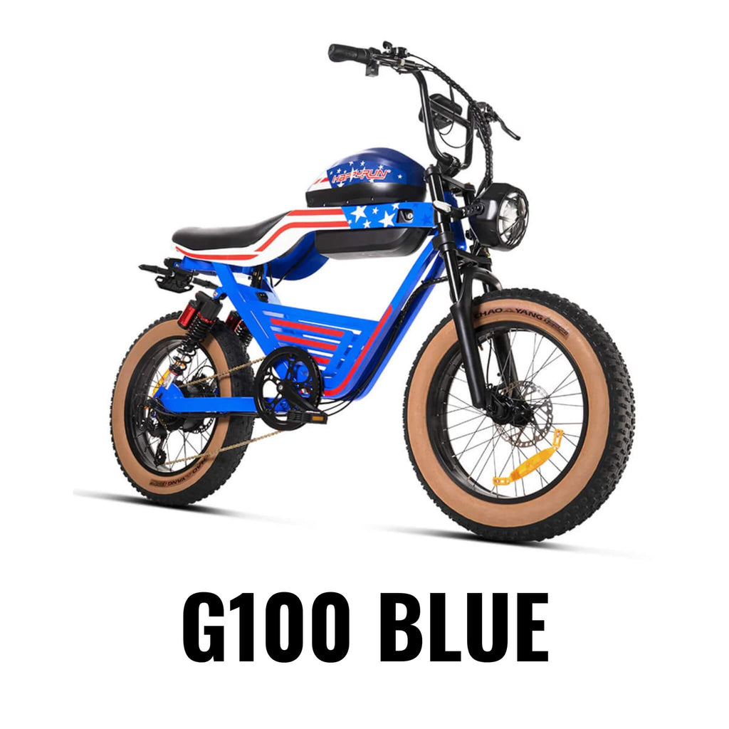 Happyrun G100 Long Distance Electric Bike Motorcycle 3000W (SAK95715) SAKSBY - Blue Right Side View on White Background