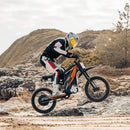 Happyrun G300 Pro Electric Dirt Bike (SAK27360) Saksby - Orange With Man Riding and Making a Jump