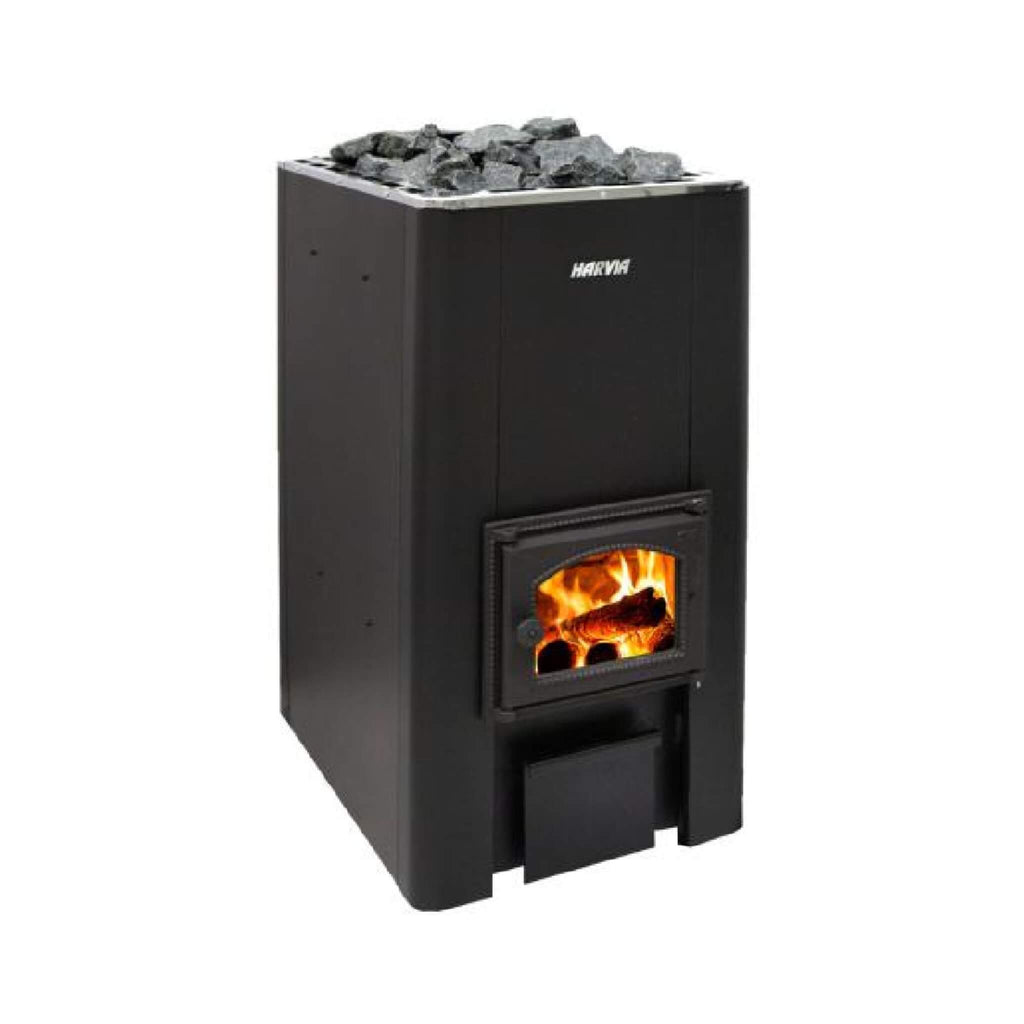 HARVIA 50 Black Flour Mount Wood Burning Sauna Stove, 40KW (SAK73164) - SAKSBY