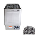 Harvia KIPB Wet-Dry Electric Sauna Heater Stove with Built-In Controls and Stones - SAK47351 - Bundle