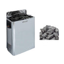 Harvia The Wall Stainless Steel Built-In Wall Mount Sauna Heater with Illuminated Control - Front-Right View Silver - SAK21467 - Bundle