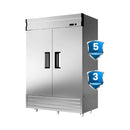 Heavy Duty 54 Inch 2-Door Stainless Steel Commercial Freezer With OmniSmart Temperature Control (SAK911765) - Saksby Wholesale -Warranty