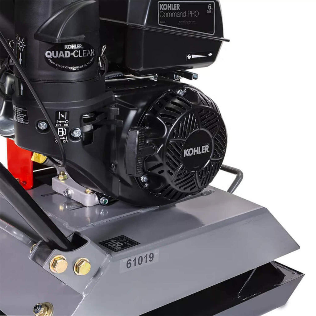 Heavy Duty 6HP Industrial Gas-Powered Quad Clean Vibratory Plate Dirt Soil Road Compactor (SAK97512) SAKSBY - Rear Right Corner Of Engine View