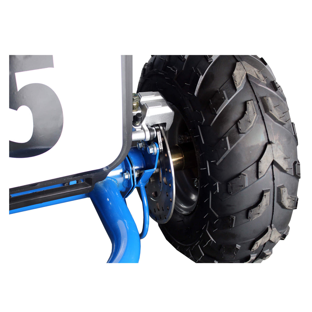 Heming HM-GK200A 4-Stroke Single Cylinder 2WD Gas-Powered Go-Kart (SAK21403) SAKSBY - Blue Rear Tire View