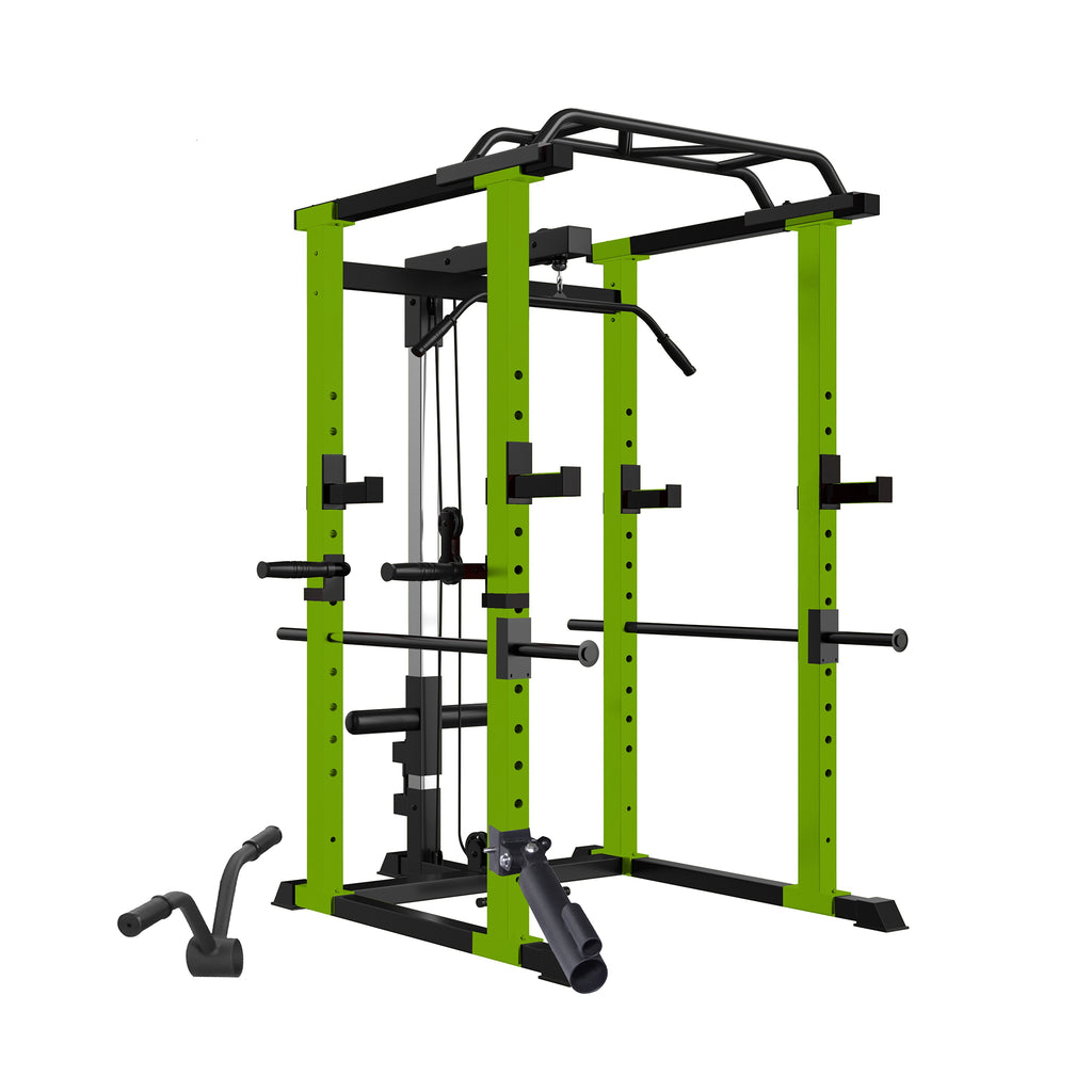IFast Adjustable Home Gym Power Cage Squat Rack With Pull Up Bar Barbell Rack 1000lbs SAK12649 Saksby - With V Pull