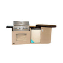KOKOMO 9FT Fire BBQ Island Outdoor Kitchen With Round Bar And 4 Built In Burner (SAK51682)-SAKSBY
