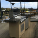 KOKOMO 9FT Fire BBQ Island Outdoor Kitchen With Round Bar And 4 Built In Burner (SAK51682)-SAKSBY