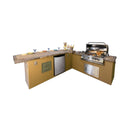 KOKOMO Caribbean 4 Built In Burner BBQ Island Outdoor Kitchen With Refrigerator And Drawer (SAK63841)-SAKSBY