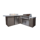 Kokomo Grills Baja BBQ Island With LEDs Built In BBQ And Refrigerator SAK85739 - Front View On White Background