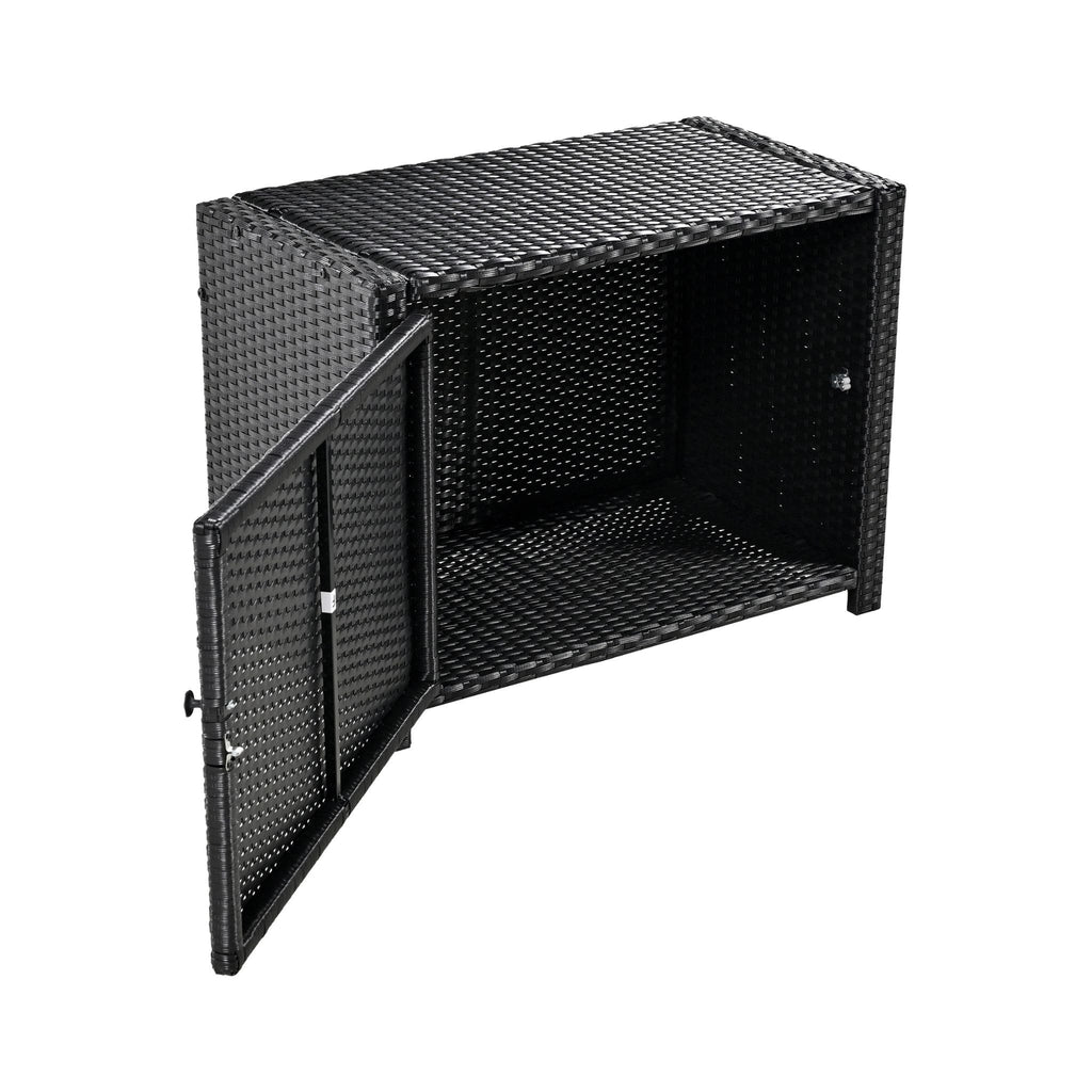 Large Outdoor Quadrilateral Spa Surround Rattan Sectional Sofa Set With Storage Compartments (SAK80217) - Saksby Wholesale - Compartment Design Details