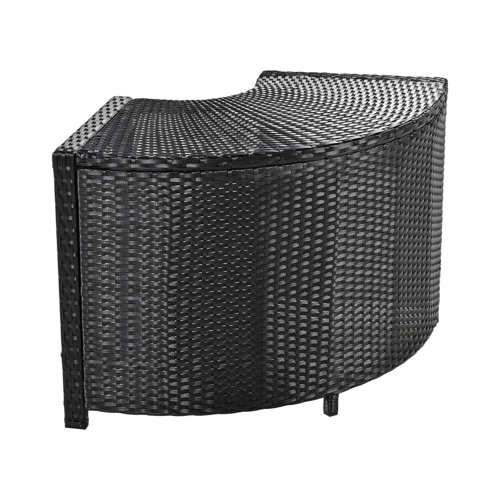 Large Outdoor Quadrilateral Spa Surround Rattan Sectional Sofa Set With Storage Compartments (SAK80217) - Saksby Wholesale - Corner Part Details