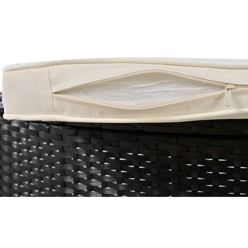 Large Outdoor Quadrilateral Spa Surround Rattan Sectional Sofa Set With Storage Compartments (SAK80217) - Saksby Wholesale - Foam And Cushion