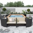 Large Outdoor Quadrilateral Spa Surround Rattan Sectional Sofa Set With Storage Compartments (SAK80217) - Saksby Wholesale - Outdoor Lifestyle
