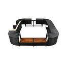 Large Outdoor Quadrilateral Spa Surround Rattan Sectional Sofa Set With Storage Compartments (SAK80217) - Saksby Wholesale - Top View White Background