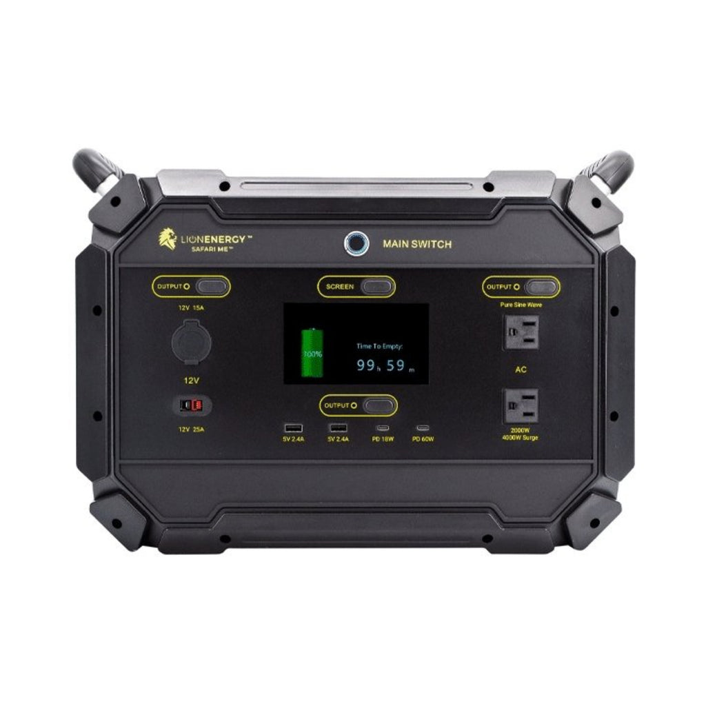 Lion Energy Safari ME 2000W 922WH Portable Power Station - Front View