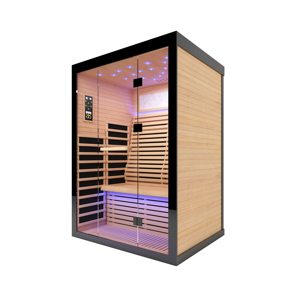 Luxury 2-Person Canadian Hemlock Wood Far Infrared Home Sauna (SAK02184)