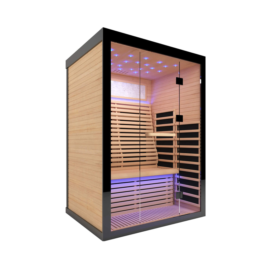 Luxury 2-Person Canadian Hemlock Wood Far Infrared Home Sauna (SAK02184)
