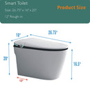 Luxury Smart Toilet With Built-In Auto Open And Close Bidet Seat, Foot Sensor, LED Display And Night Light (SAK31256) - Saksby Wholesale - Product Size