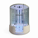 MAYA BATH PLATINUM COMFORT Steam Shower With Whirlpool Bathtub SAKSBY - White Front View