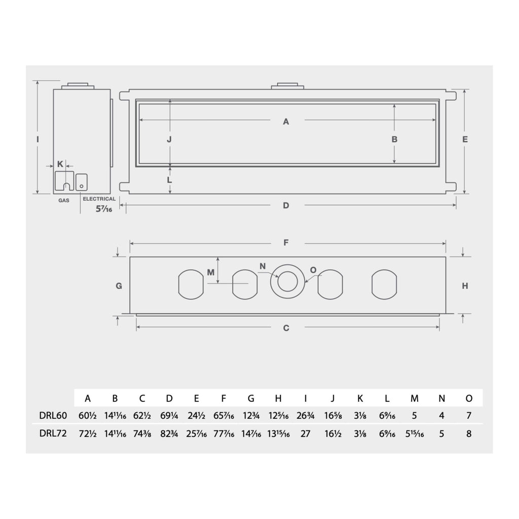 Montigo Delray Full-Load Basic Direct-Vent Linear Natural Gas Fireplace with Remote-Controlled Fans (SAK56384) SAKSBY - Dimensions