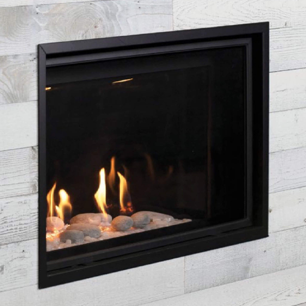 Montigo DelRay Square Direct Vent Gas Fireplace With Concealed Universal Burner (SAK74029) SAKSBY - Living Room View