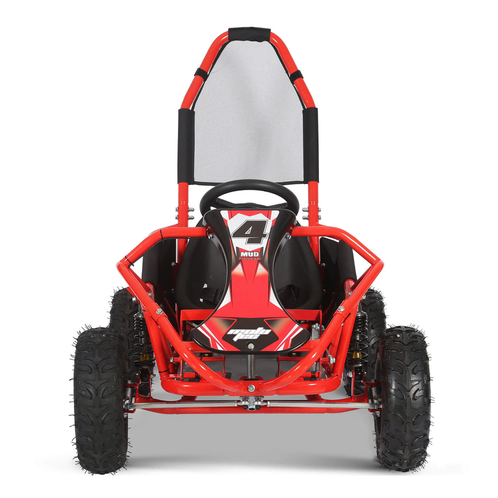 MotoTec Mud Monster 98cc Full Suspension Gas-Powered Go-Kart (SAK28149) SAKSBY - Red Front View