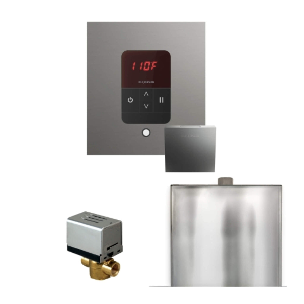 Mr.Steam Basic Butler Steam Shower Control Package W/ iTempo Control and Aroma Designer Finish Steam Head (SAK63721) - Saksby Wholesale - Satin Steel View