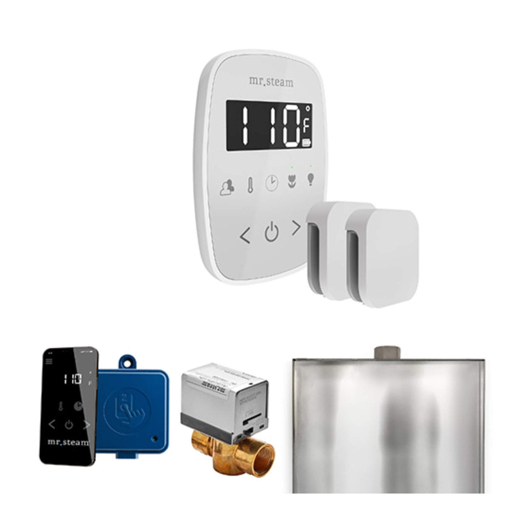 Mr.Steam ButlerFlex Steam Shower Control Package w/ TempoFlex Control and Aroma SteamHeads (SAK92375) - Saksby Wholesale - White View