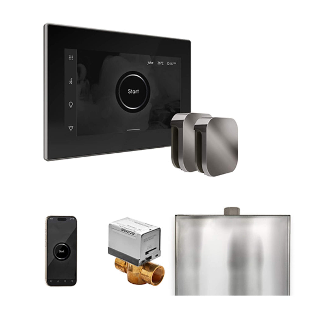 Mr.Steam XButler Steam Shower Control Package w/ iSteamX Control and Aroma SteamHeads (SAK85204) - Saksby Wholesale - Brilliant Black View