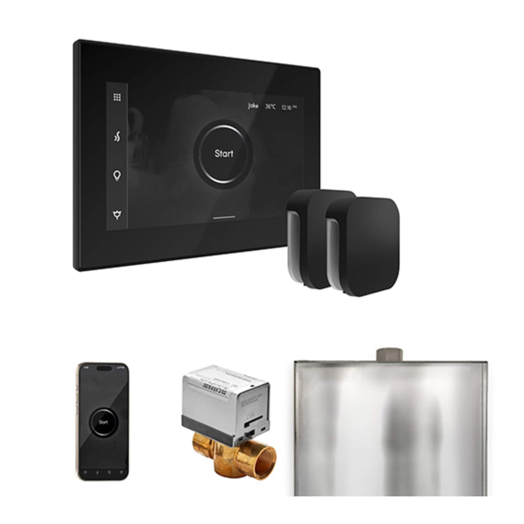 Mr.Steam XButler Steam Shower Control Package w/ iSteamX Control and Aroma SteamHeads (SAK85204) - Saksby Wholesale - Matte Black View