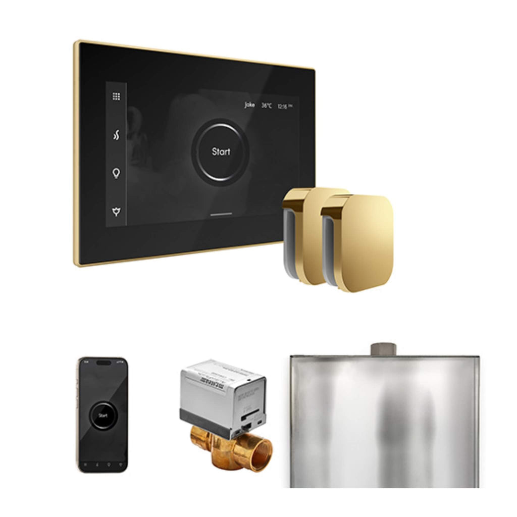 Mr.Steam XButler Steam Shower Control Package w/ iSteamX Control and Aroma SteamHeads (SAK85204) - Saksby Wholesale - Polished Brass View