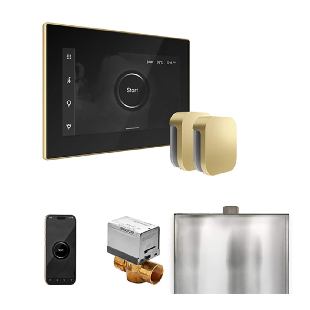 Mr.Steam XButler Steam Shower Control Package w/ iSteamX Control and Aroma SteamHeads (SAK85204) - Saksby Wholesale - Satin Brass View